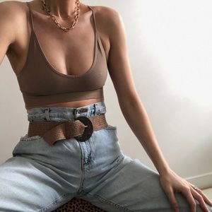 LAST CHANCE! ♻Low Back Bralette in Nude Tan Crop Top